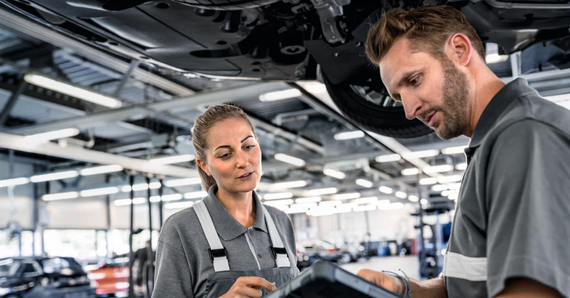 Замена глушителя BMW.